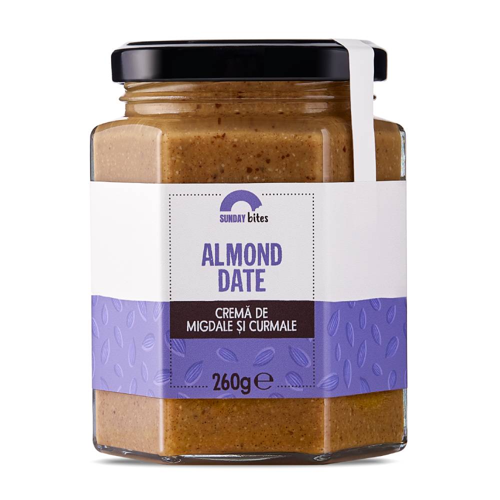 Black Friday - Reduceri Almond Date, Sunday Bites, Crema de migdale si curmale 260g Promotie 2