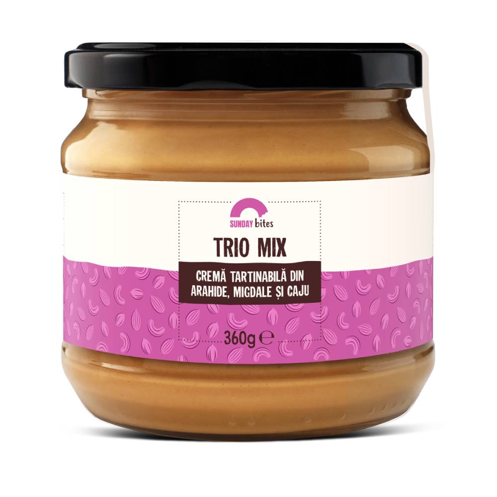 Black Friday - Reduceri Trio Mix, Sunday Bites, Crema de arahide, migdale si caju 360g Promotie 2