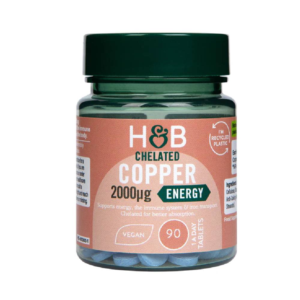 Black Friday - Reduceri Cupru chelat 2000mcg, 90 tablete, Holland & Barrett, Supliment alimentar pentru sanatate Promotie 1