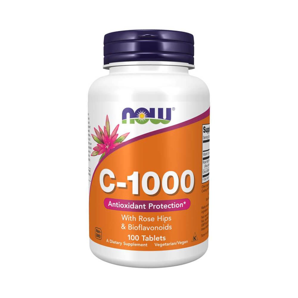 undefined | Vitamina C-1000 cu macese 100 tablete, Now Foods, Supliment alimentar pentru sanatate si imunitate 0