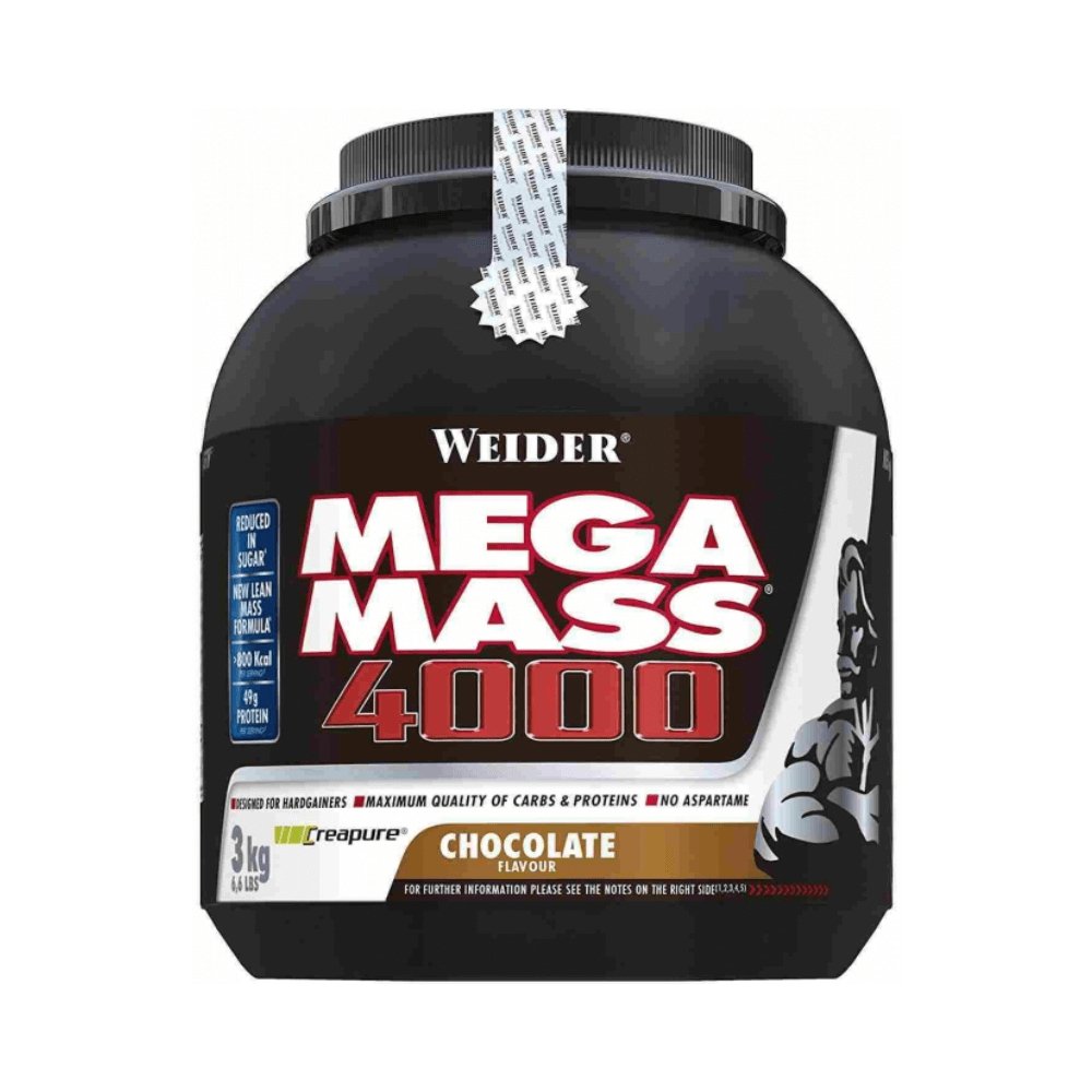 Black Friday - Reduceri Mega Mass 4000 3kg, pudra, Weider, Mix pentru crestere masa musculara Chocolate Promotie 1