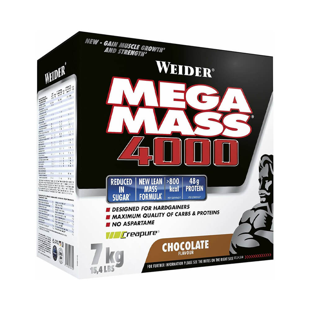 Black Friday - Reduceri Mega Mass 4000 7kg, pudra, Weider, Mix pentru crestere masa musculara Strawberry Promotie 1